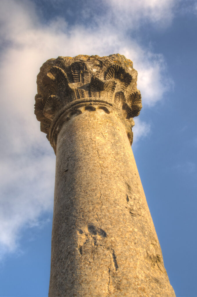 Close up of Roman Column -Volubilis Morocco