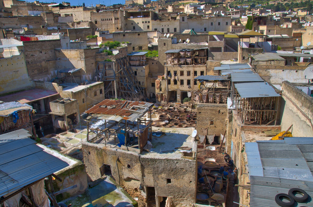 Roof Top of the Tanneries Fez Morocco
