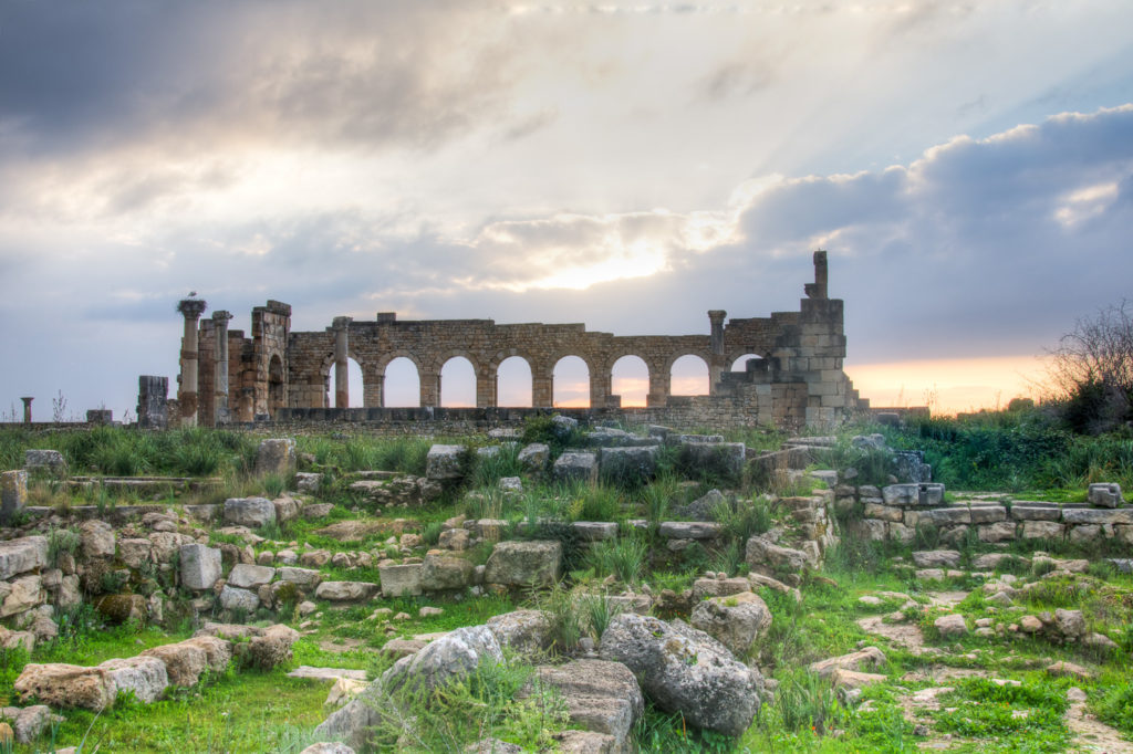 Sundown behind the Basilica At Volubilis