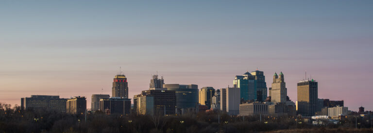 Sunrise Kansas City Skyline Berkley Riverfront Park 11-2017