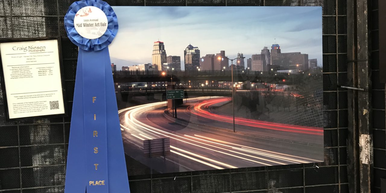 Rivers of Light - Kansas City Tracy Avenue Overpass takes first place in photography at the 57th Mid-Winter Art Fair
