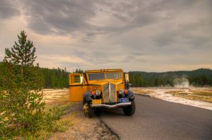 Yellow Bus - Yellowstone National Park
