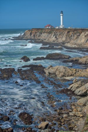 Point Arena Lighthouse with the Shoreline